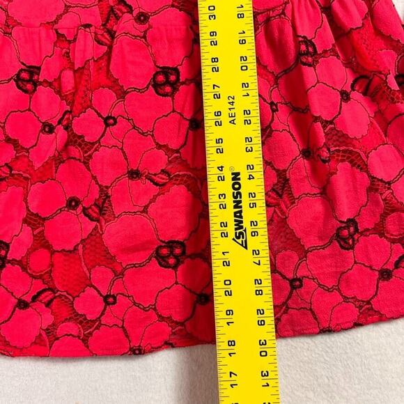 Lane Bryant Blouse Womens 20 Pink Lace Top Ruffle & Balloon Sleeves Sexy - Picture 5 of 11